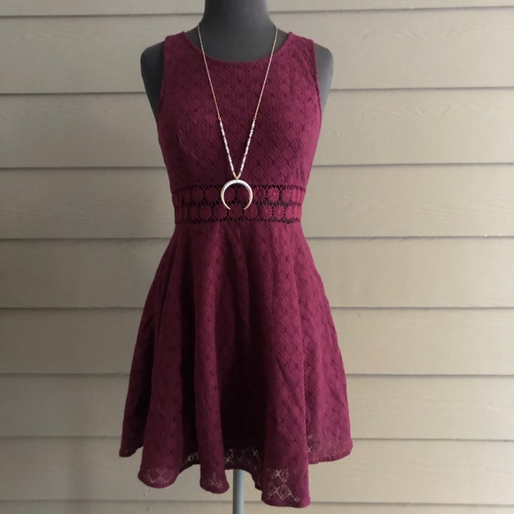 Free People Dresses & Skirts - Free People Maroon Lace Dress